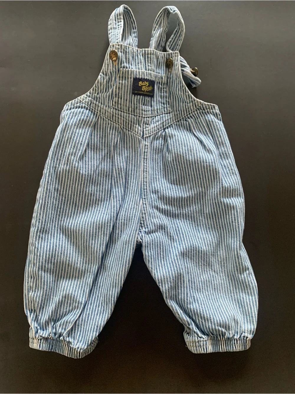 Vintage 90’s OshKosh B’Gosh- striped overalls with snaps perfect condition